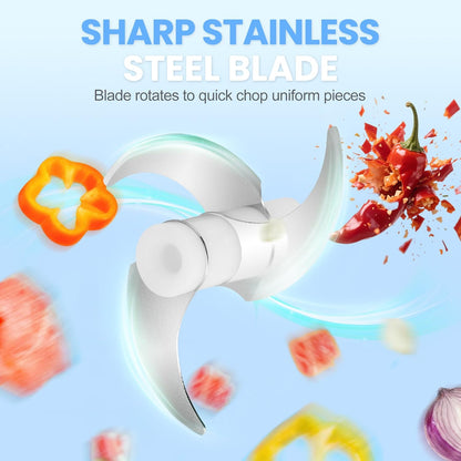Electric Garlic Chopper 250ML, Mini USB Rechargeable Veggie Chopper, Cordless Garlic Mincer Onion Chopper Food Chopper for Ginger Chili Meat Sauce, Wireless Food Processor, White
