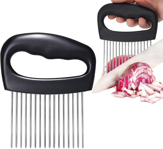 Extra-Large Onion Holder for Slicing, 304 Stainless Steel | Onion Cutter Vegetable Chopper with 16 Long Needles, Extra-Large Tomato Slicer, Potato Slicer, Meat Tenderizer