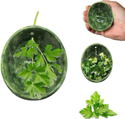 Pottery Herb Stripper Bowl – 4-Slot Herb Stripper for Kale, Herbs & Broccoli | Dishwasher-Safe, Ergonomic Design | Fast Leaf Removal, Space-Saving for Kitchens & RVs(Blue)
