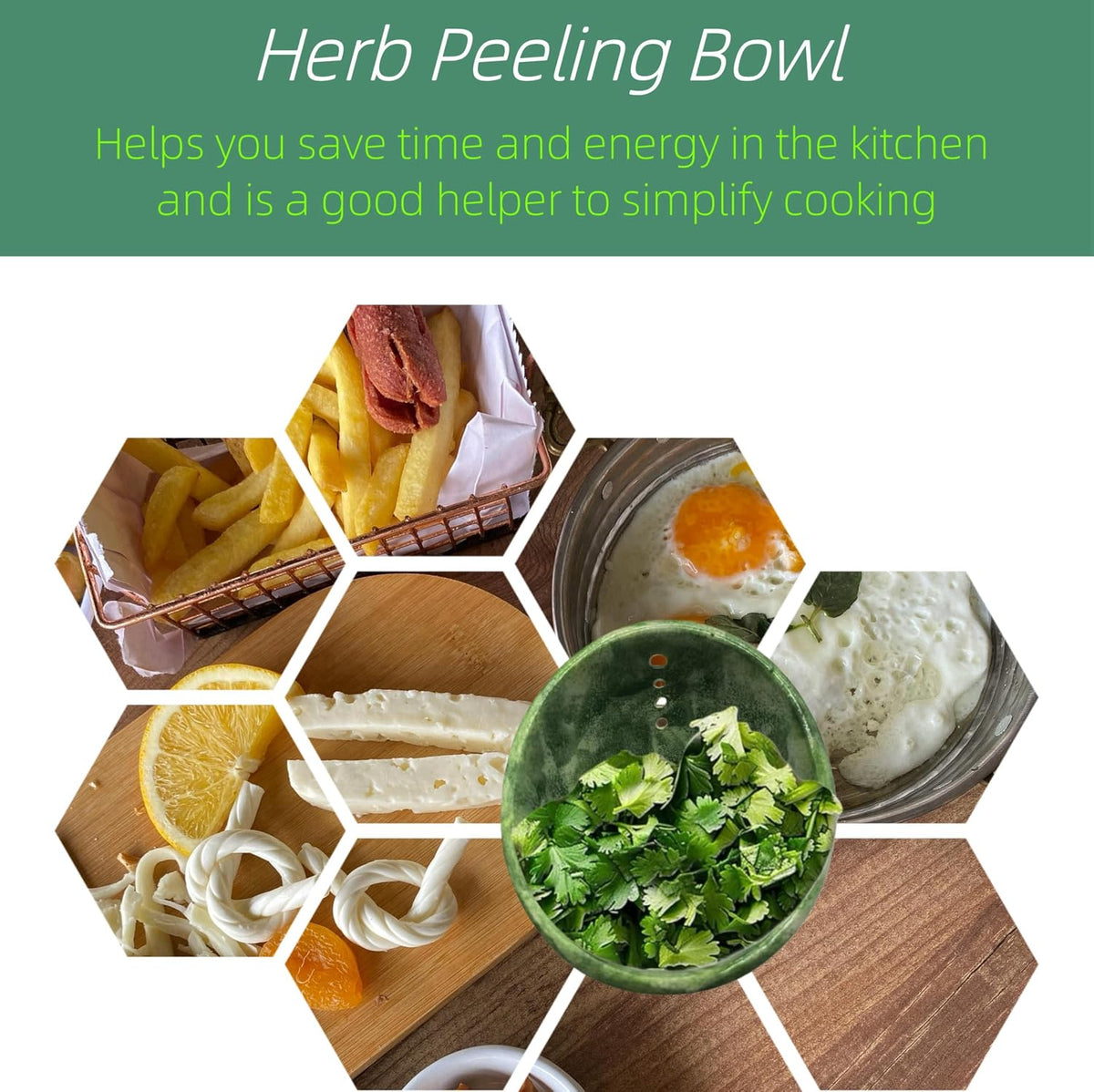 Pottery Herb Stripper Bowl – 4-Slot Herb Stripper for Kale, Herbs & Broccoli | Dishwasher-Safe, Ergonomic Design | Fast Leaf Removal, Space-Saving for Kitchens & RVs(Blue)