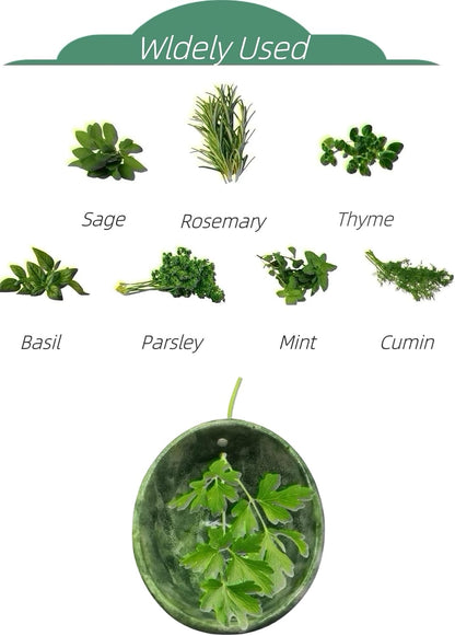 Pottery Herb Stripper Bowl – 4-Slot Herb Stripper for Kale, Herbs & Broccoli | Dishwasher-Safe, Ergonomic Design | Fast Leaf Removal, Space-Saving for Kitchens & RVs(Blue)
