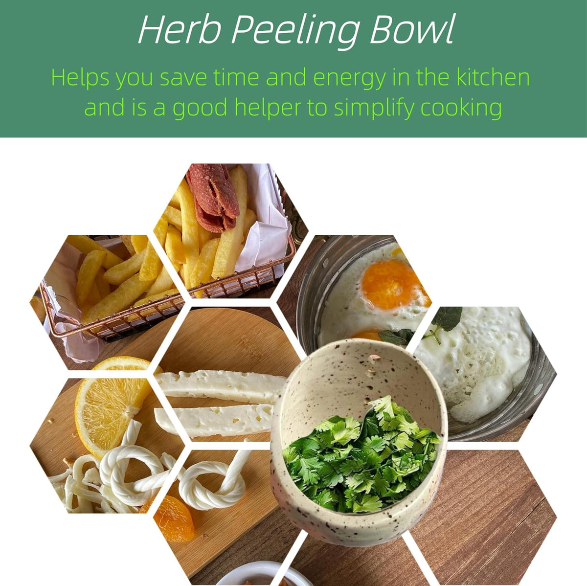 Pottery Herb Stripper Bowl – 4-Slot Herb Stripper for Kale, Herbs & Broccoli | Dishwasher-Safe, Ergonomic Design | Fast Leaf Removal, Space-Saving for Kitchens & RVs(Blue)