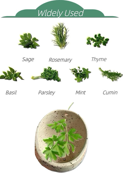 Pottery Herb Stripper Bowl – 4-Slot Herb Stripper for Kale, Herbs & Broccoli | Dishwasher-Safe, Ergonomic Design | Fast Leaf Removal, Space-Saving for Kitchens & RVs(Blue)