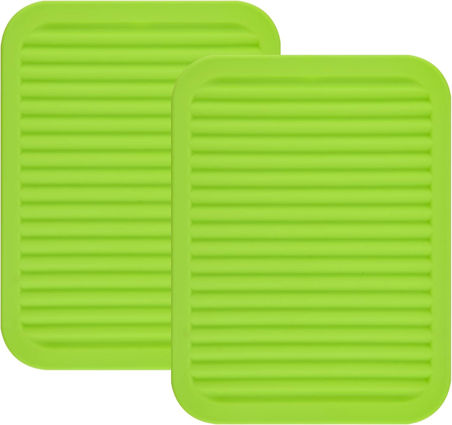 Silicone Trivets Mats for Hot Dishes and Hot Pots, Hot Pads for Countertops, Tables, Pot Holders, Spoon Rest Small Drying Mats Set of 2 Many Colors for Your Choose (Teal)