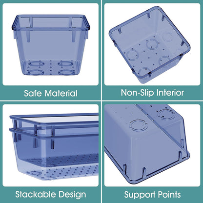 25 PCS Clear Plastic Drawer Organizer Set, 4 Sizes Desk Drawer Divider Organizers and Storage Bins for Makeup, Jewelry, Gadgets for Kitchen, Bedroom, Bathroom, Office