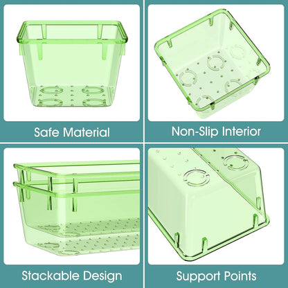 25 PCS Clear Plastic Drawer Organizer Set, 4 Sizes Desk Drawer Divider Organizers and Storage Bins for Makeup, Jewelry, Gadgets for Kitchen, Bedroom, Bathroom, Office