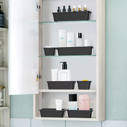 25 PCS Clear Plastic Drawer Organizer Set, 4 Sizes Desk Drawer Divider Organizers and Storage Bins for Makeup, Jewelry, Gadgets for Kitchen, Bedroom, Bathroom, Office