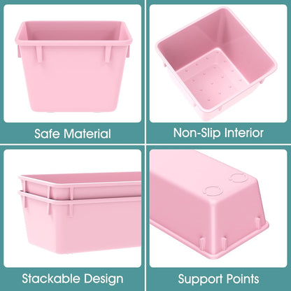 25 PCS Clear Plastic Drawer Organizer Set, 4 Sizes Desk Drawer Divider Organizers and Storage Bins for Makeup, Jewelry, Gadgets for Kitchen, Bedroom, Bathroom, Office