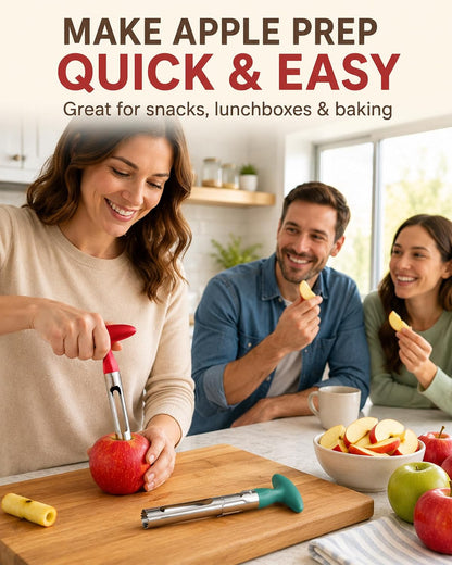 Premium Apple Corer Tool - Easy to Use & Clean, Ultra Sharp, Sturdy Ergonomic Handle - Durable Corer Remover for Baking & More (Gray)
