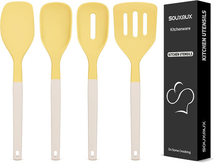 4-Pack Silicone Spatula Set, 600°F Heat Resistant, Ergonomic Grip