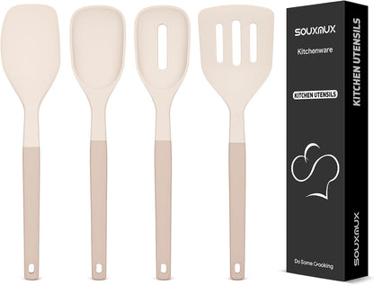 4-Pack Silicone Spatula Set, 600°F Heat Resistant, Ergonomic Grip