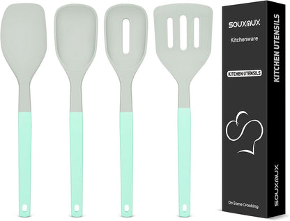 4-Pack Silicone Spatula Set, 600°F Heat Resistant, Ergonomic Grip