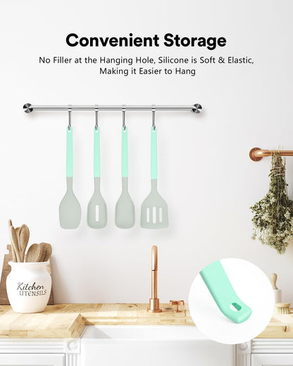 4-Pack Silicone Spatula Set, 600°F Heat Resistant, Ergonomic Grip