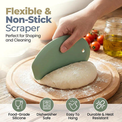 Seamless Dough Whisk, Stainless Steel Danish Dough Wisk, 9" Bread Whisk for Sourdough, Cookies, Pizza, Pastry, Dishwasher Safe Dough Hook