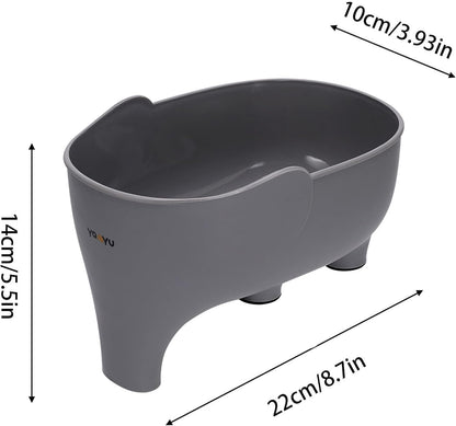 Vegetables Washing Basket Elephant Drainage Basket Fruit Basket for Draining Pasta Noodles Kitchen, PP Material, 22x14x10cm (Pink)