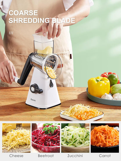 Rotary Cheese Grater with Handle, Vegetable Cheese Grater