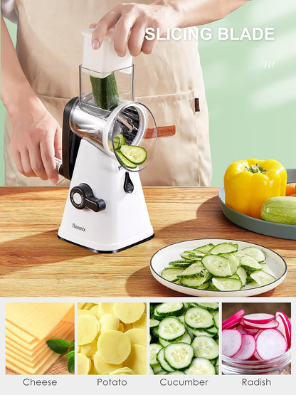 Rotary Cheese Grater with Handle, Vegetable Cheese Grater
