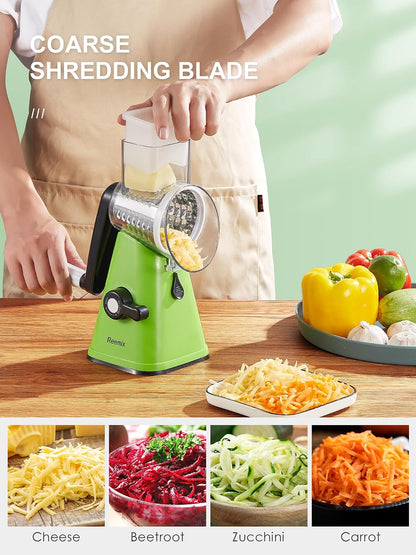 Rotary Cheese Grater with Handle, Vegetable Cheese Grater