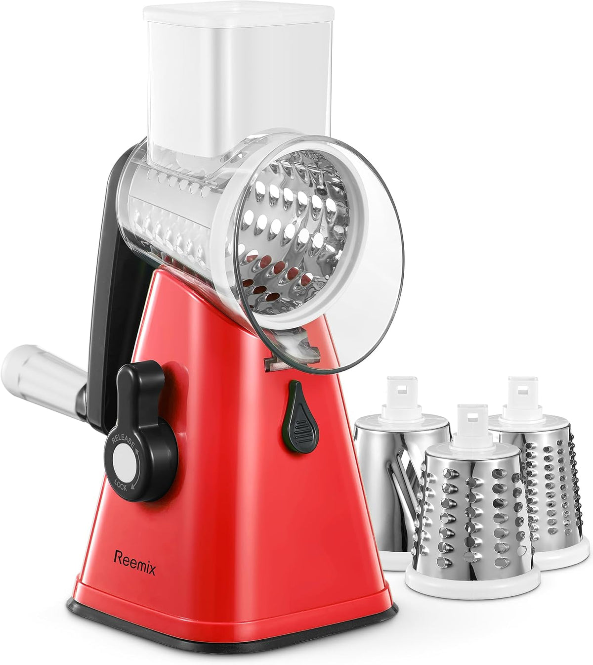 Rotary Cheese Grater with Handle, Vegetable Cheese Grater