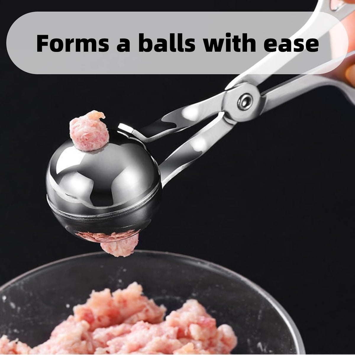 Meatball Maker, Non Stick Meat Melon Baller Maker Stainless Steel Dough Meatball Scoop Ball Maker Small with Anti Slip Handles for Cake Pops, Melon Baller Scoop