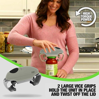 Electric Jar Opener for Weak Hands - Robotwist Higher Torque Automatic Bottle & Lid Opener for Seniors with Arthritis, Hands-Free Battery Operated, Fits 1.2-3.5" Jars, Deluxe Model, Sage Green