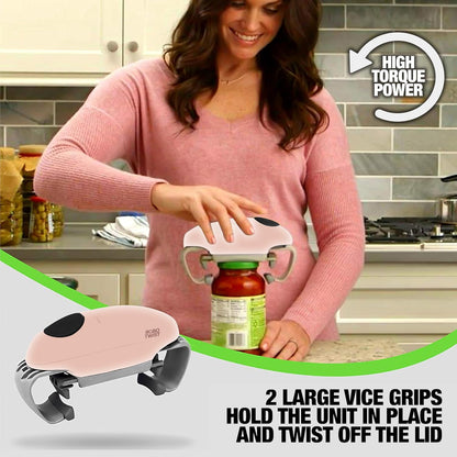 Electric Jar Opener for Weak Hands - Robotwist Higher Torque Automatic Bottle & Lid Opener for Seniors with Arthritis, Hands-Free Battery Operated, Fits 1.2-3.5" Jars, Deluxe Model, Sage Green
