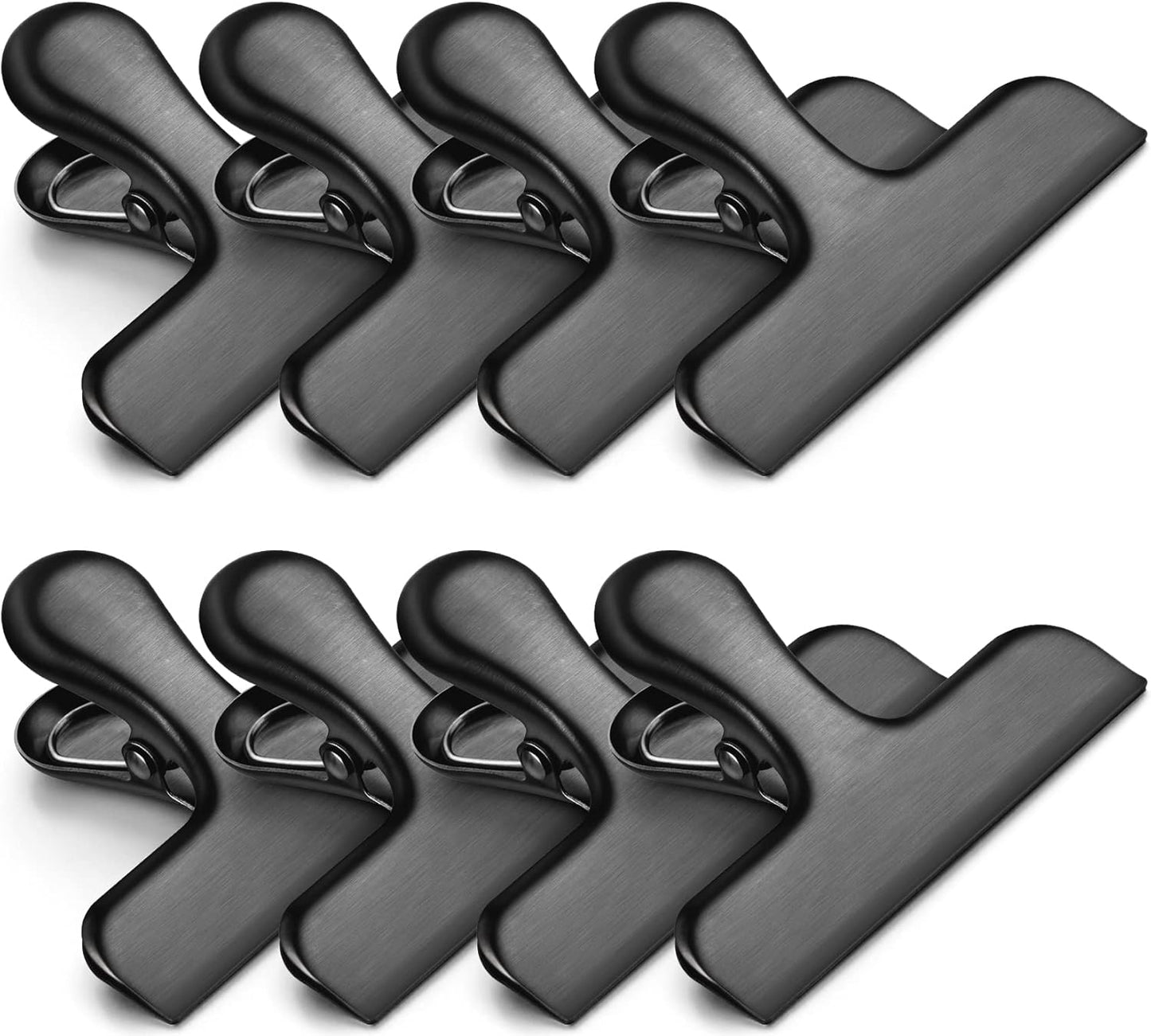 8 Pack Chip Clips, Black Bag Clips for Home Pantry Use | Food Bag Clips for Food and Other Packages, Clothes Pins Chips, Snack, Kitchen, Refrigerator, Garden, Sewing, Fabric