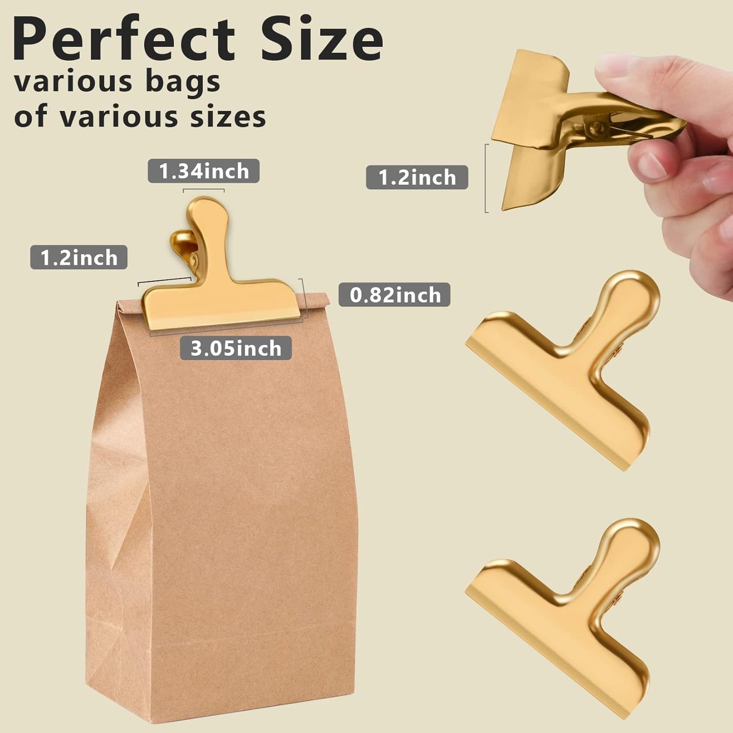 8 Pack Chip Clips, Black Bag Clips for Home Pantry Use | Food Bag Clips for Food and Other Packages, Clothes Pins Chips, Snack, Kitchen, Refrigerator, Garden, Sewing, Fabric