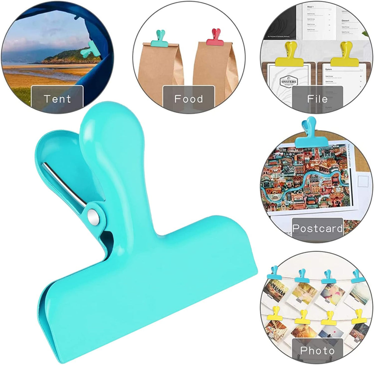 8 Pack Chip Clips, Black Bag Clips for Home Pantry Use | Food Bag Clips for Food and Other Packages, Clothes Pins Chips, Snack, Kitchen, Refrigerator, Garden, Sewing, Fabric