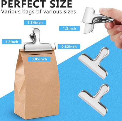 8 Pack Chip Clips, Black Bag Clips for Home Pantry Use | Food Bag Clips for Food and Other Packages, Clothes Pins Chips, Snack, Kitchen, Refrigerator, Garden, Sewing, Fabric