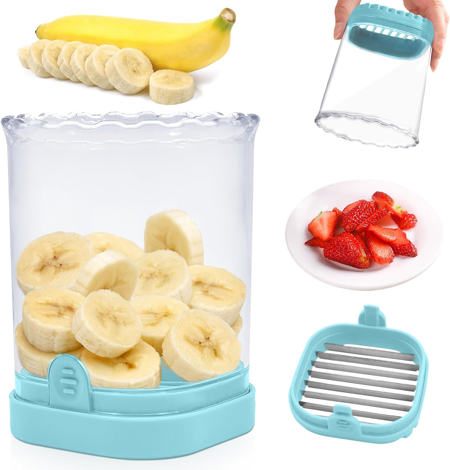Fruit Slicer Cup: Strawberry Slicer, Strawberries Cutter Cup, Speed Cutter for Banana Grape Egg Kitchen Portable Slicing Tool(Pink)
