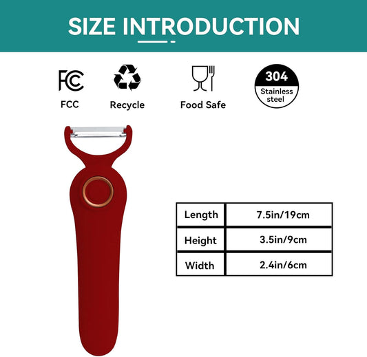 3-in-1 Electric Peeler | Auto Blade for Fruits/Vegetables | 3 Interchangeable Blades | Type-C Charging,Battery Capacity 1500 mAh | Kitchen, Travel, Camping