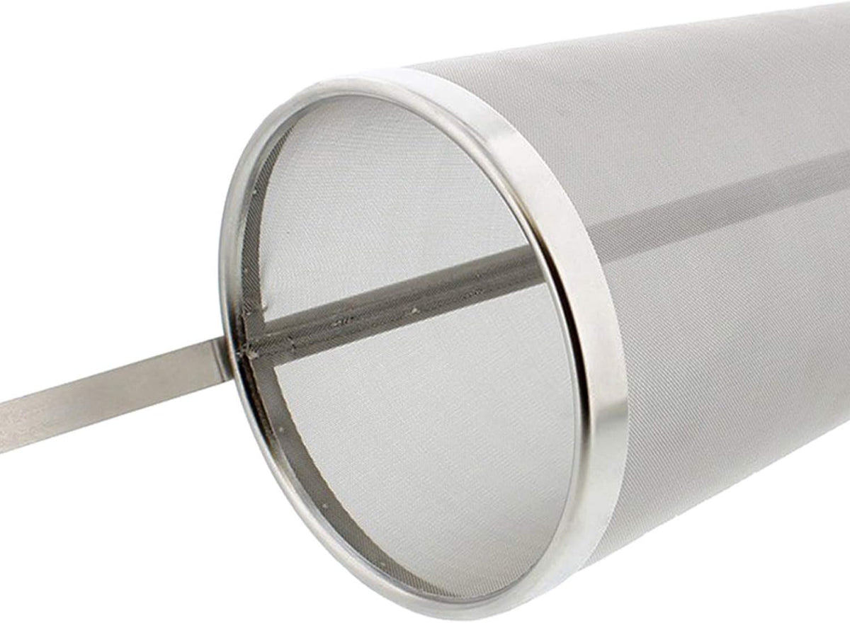 Brewing Hopper Spider Strainer, ProMaker Stainless Steel 1 Gallon 300 Micron Mesh Cartridge Hop Spider Beer Hops Filter Homebrew Hops Beer Tea Kettle Brew Filter (5.3 X 16 Inch)