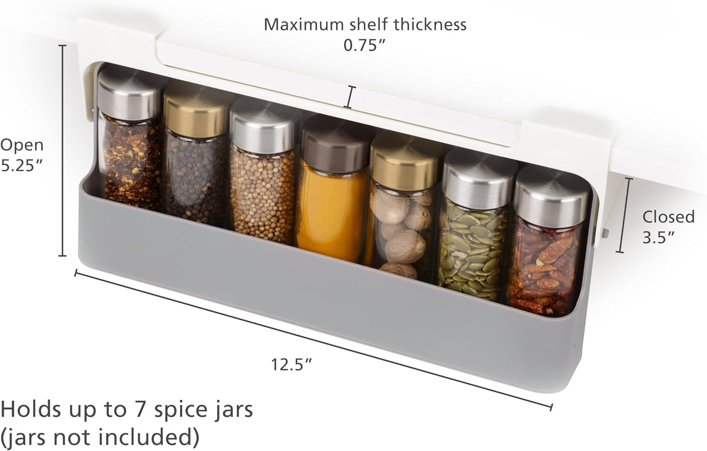 Under-Shelf Cabinet Spice Rack Organizer | Space-saving
