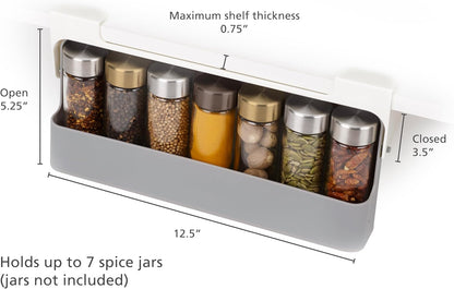 Under-Shelf Cabinet Spice Rack Organizer | Space-saving