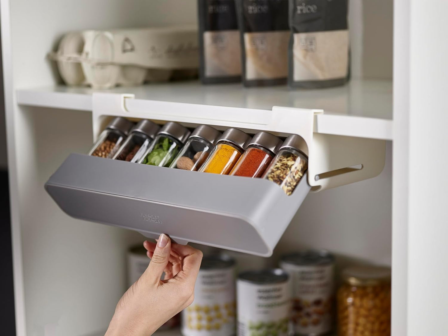 Under-Shelf Cabinet Spice Rack Organizer | Space-saving