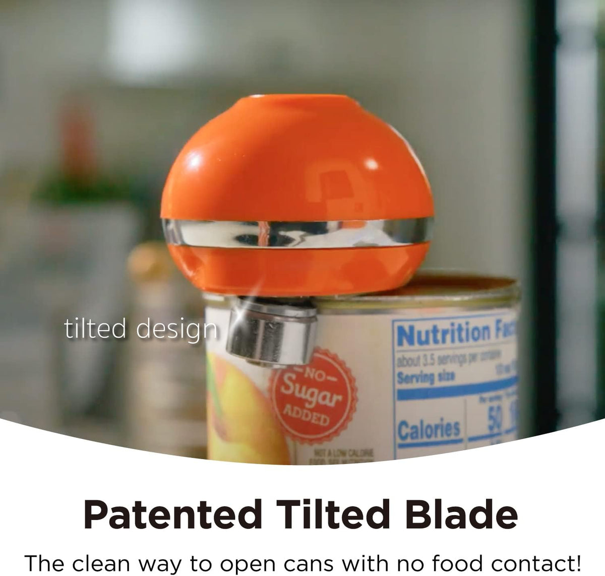 Mini Electric Can Opener Smooth Edge, Orange