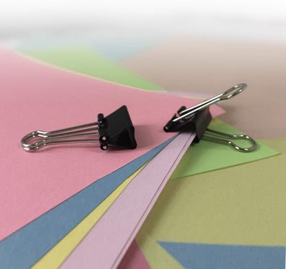 Sturdy Binder Clips, Office Supplies, Small 0.75 in, Document Organizing, School Supplies, Black, 144 Count