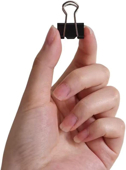 Sturdy Binder Clips, Office Supplies, Small 0.75 in, Document Organizing, School Supplies, Black, 144 Count