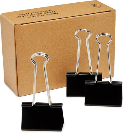 Sturdy Binder Clips, Office Supplies, Small 0.75 in, Document Organizing, School Supplies, Black, 144 Count