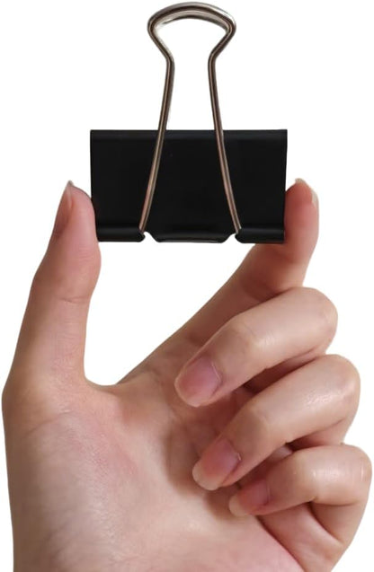 Sturdy Binder Clips, Office Supplies, Small 0.75 in, Document Organizing, School Supplies, Black, 144 Count