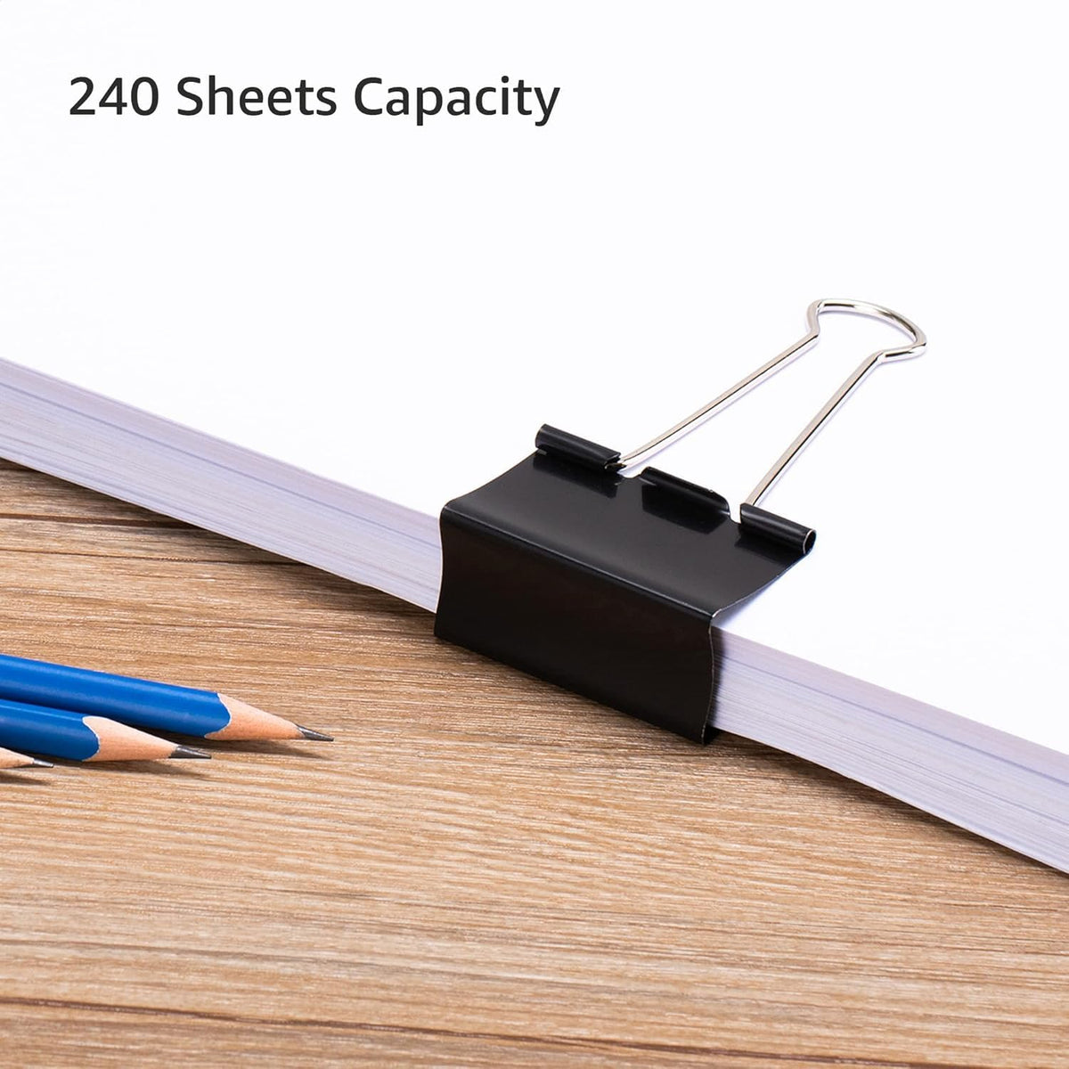 Sturdy Binder Clips, Office Supplies, Small 0.75 in, Document Organizing, School Supplies, Black, 144 Count