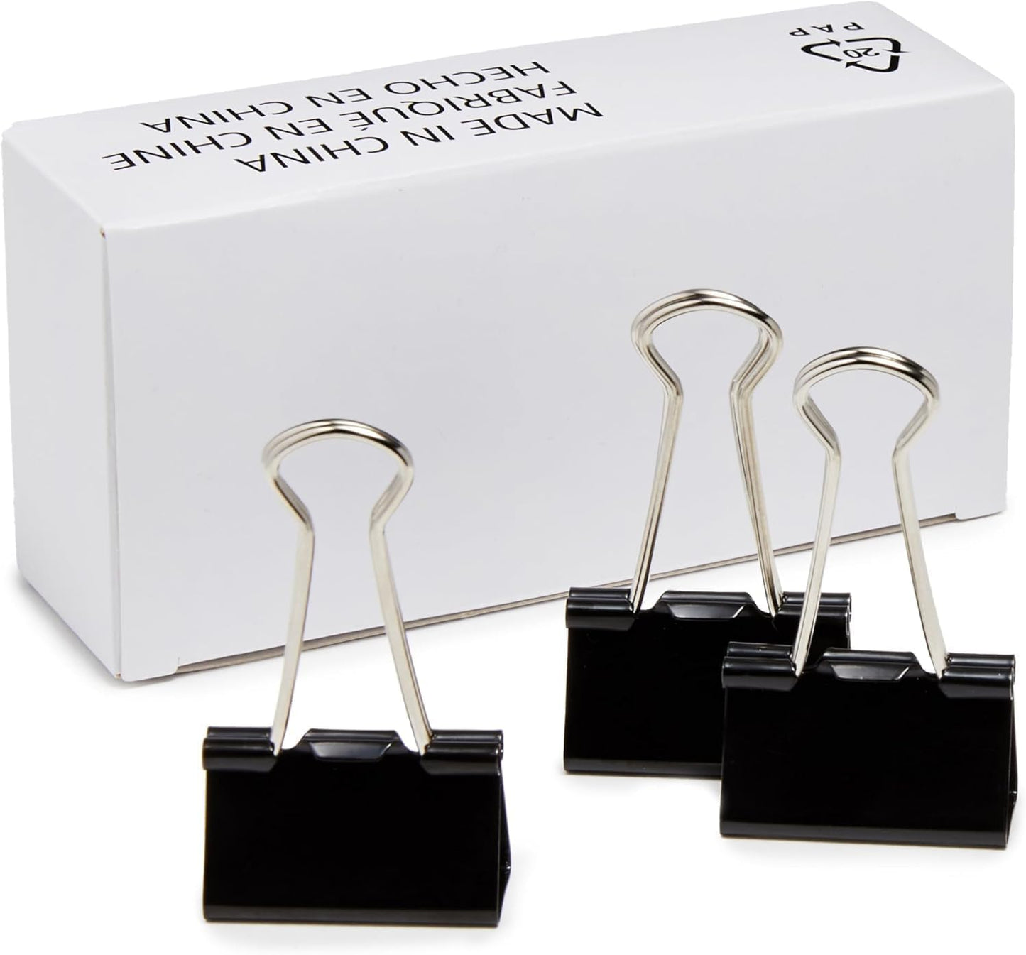 Sturdy Binder Clips, Office Supplies, Small 0.75 in, Document Organizing, School Supplies, Black, 144 Count