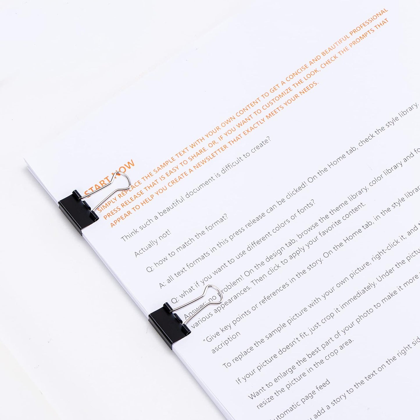 Sturdy Binder Clips, Office Supplies, Small 0.75 in, Document Organizing, School Supplies, Black, 144 Count