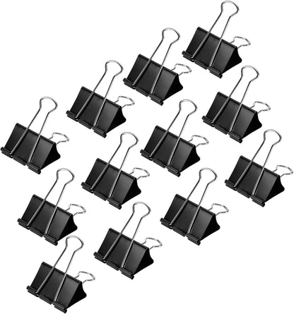 Sturdy Binder Clips, Office Supplies, Small 0.75 in, Document Organizing, School Supplies, Black, 144 Count