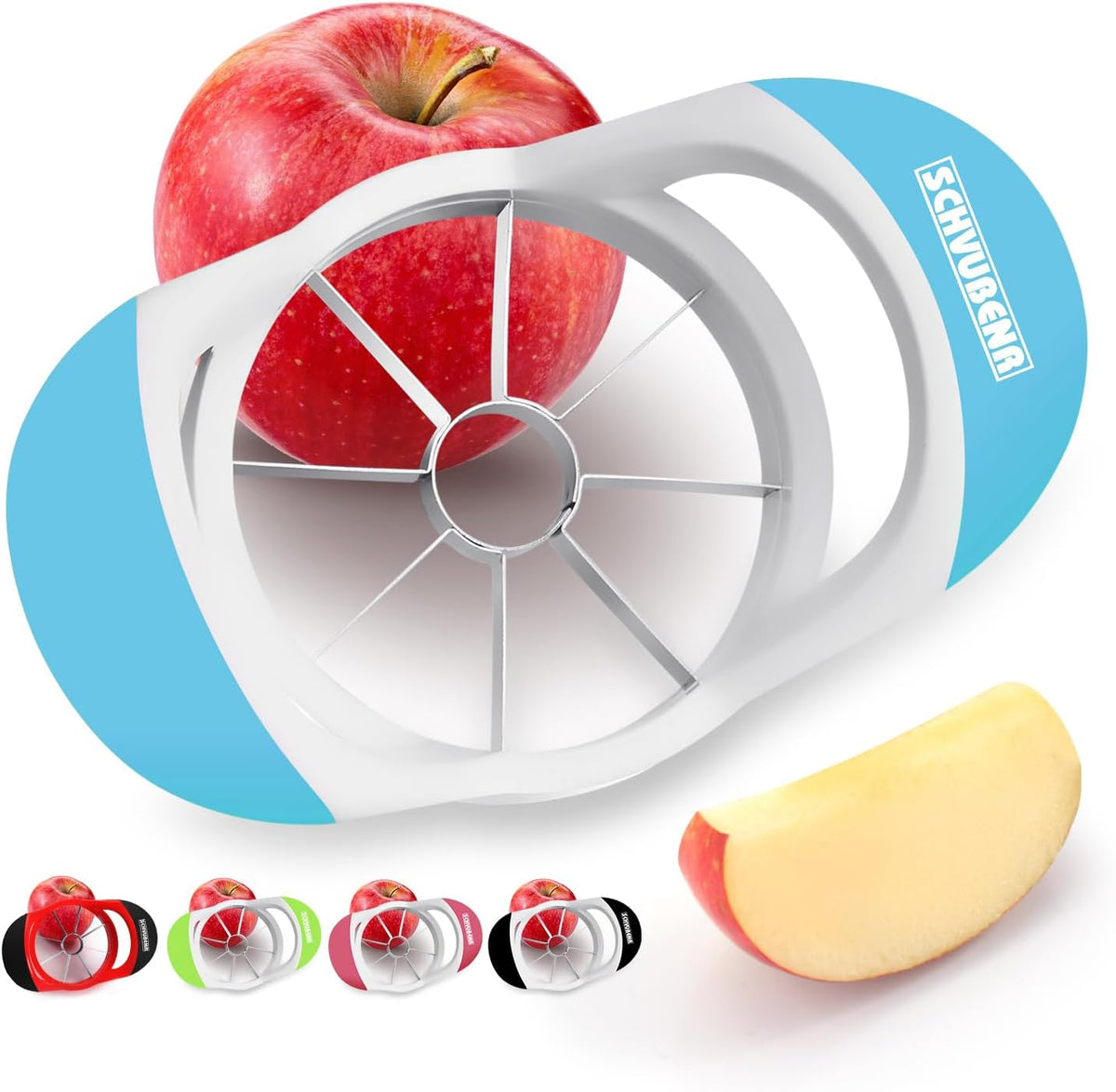 3.5 Inch Apple Slicer - Professional Apple Cutter - Stainless Steel Apple Corer - Super Sharp Apple Slicer and Corer - Apple Tool with 8 Sharp Blades(Black)