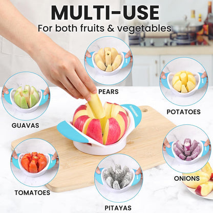3.5 Inch Apple Slicer - Professional Apple Cutter - Stainless Steel Apple Corer - Super Sharp Apple Slicer and Corer - Apple Tool with 8 Sharp Blades(Black)