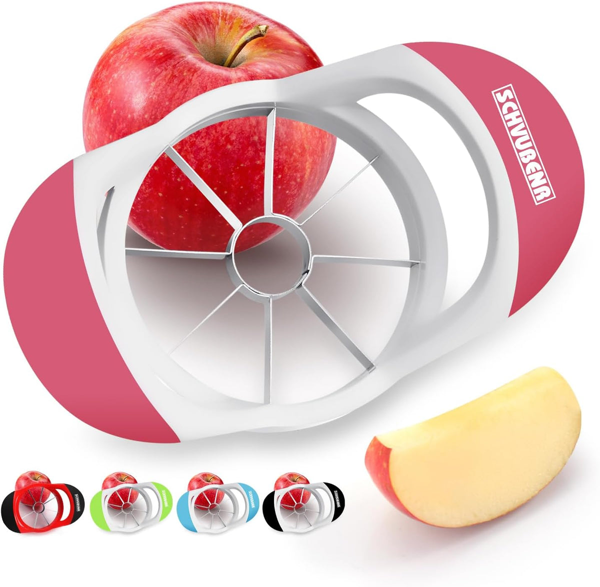 3.5 Inch Apple Slicer - Professional Apple Cutter - Stainless Steel Apple Corer - Super Sharp Apple Slicer and Corer - Apple Tool with 8 Sharp Blades(Black)