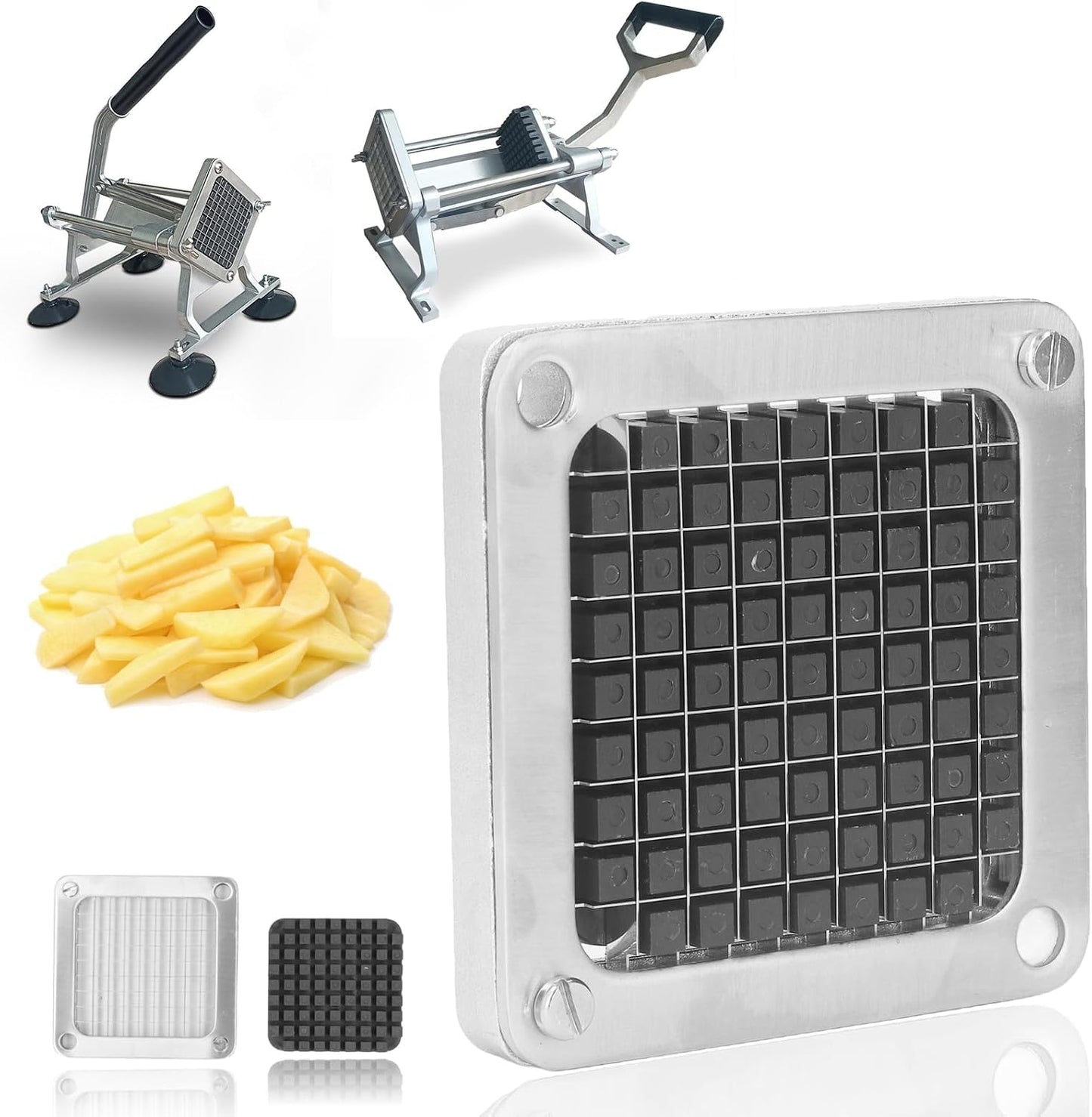 French Fry Cutter Replacement, Stainless Steel Vegetable Chopper Dicer Assembly Commercial French Fry Cutter Accessories for Tomato Fruit Onion (12mm)