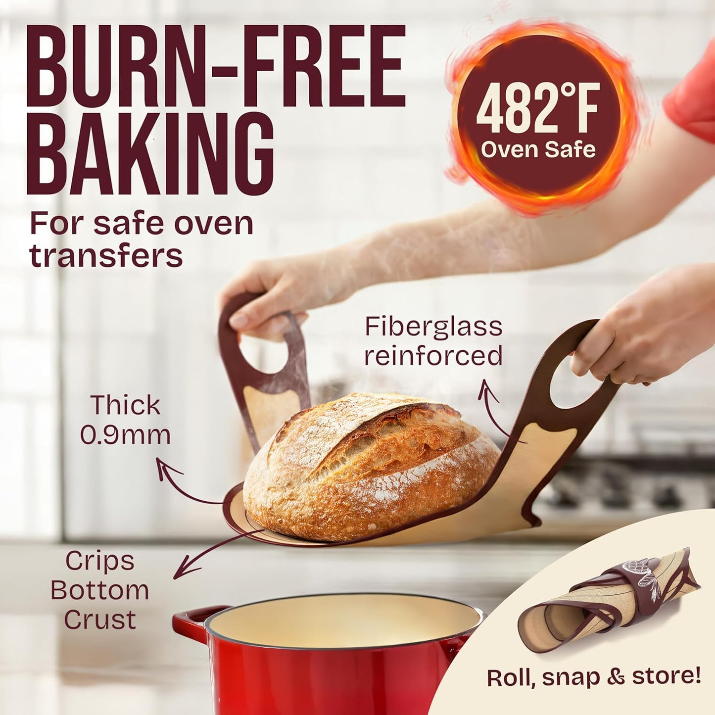 Round 9 Inch Banneton Bread Proofing Basket | Sourdough Baking Supplies, Sourdough Starter Kit, Bread Making Tools, Gift Set